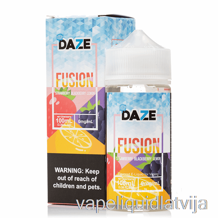 Ledus Zemeņu Kazenes Citrons - 7 Daze Fusion - 100ml 3mg Vape šķidrums